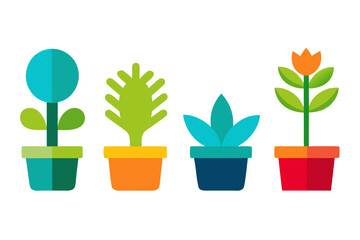 Obraz premium set of Plant icon silhouette vector illustration