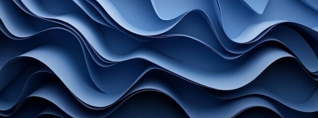Obraz premium Abstract Blue Paper Waves Texture Background