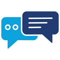 Communication Flat Blue Icon Vector Illustration