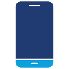 Smartphone Flat Blue Icon Vector Illustration