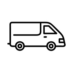 Delivery Van Line Art Icon