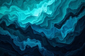Obraz premium Abstract Blue and Teal Wavy Texture Background