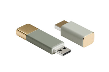  Modern USB Flash Drive Mockup on Transparent Background