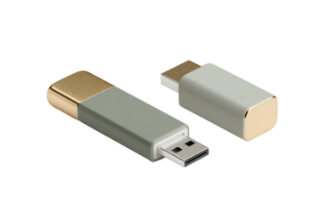  Modern USB Flash Drive Mockup on Transparent Background