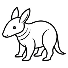 Aardvark on white background
