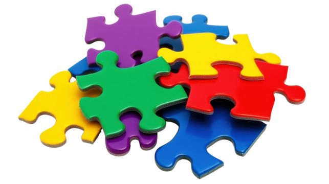 puzzle pieces isolated on white on white background