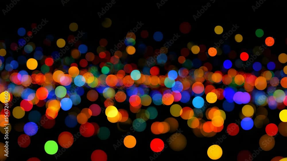 Poster colorful bokeh lights display with bright multicolored dot pattern