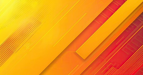 Abstract geometric design with vibrant yellow and red gradients and lines.