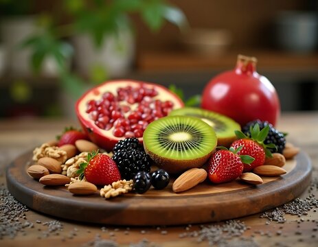strawberries blueberries kiwi and delima