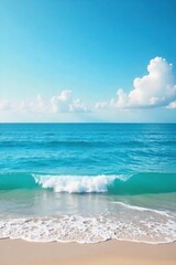 Vast, endless ocean stretching to the hazy horizon line, calm waves gently lapping the shore Perfect for travel, nature, and serenity themes , view, sunlight