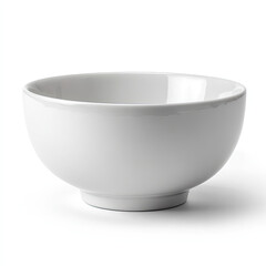 Simple white ceramic bowl on a clean surface, ideal for food presentation or kitchen decor