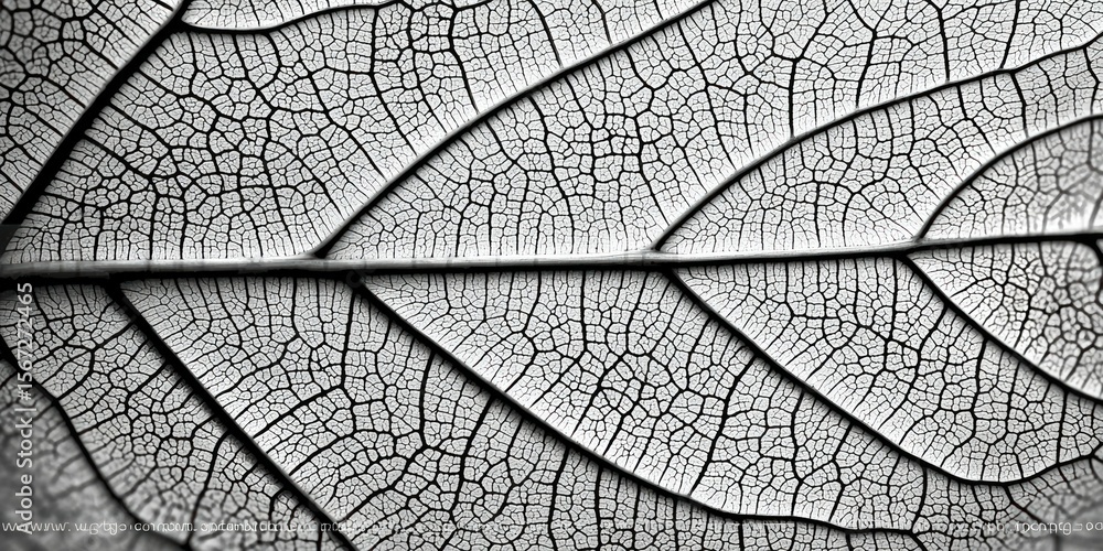 Poster a close-up of a leafâ€™s intricate details forming a hidden artistic pattern.