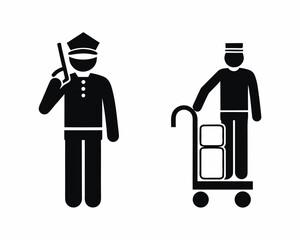 Ramp Agent icon silhouette vector illustration