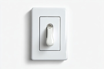A close-up view of a modern white light switch mounted on a clean wall, with soft lighting enhancing its simplicity