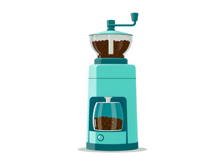 Obraz premium Vintage manual coffee grinder illustration with a white background, perfect for coffee, cafe, and culinary designs. Generative AI