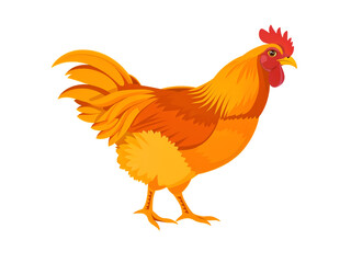 Fototapeta premium Realistic illustration of a yellow chicken standing, ideal for farm, food, and agriculture themes. generative AI