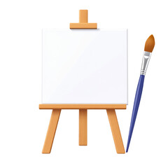 Lightweight plastic art easel used for holding canvas during painting and drawing sessions isolated on white background
