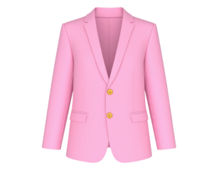 Pale pink blazer with stylish gold buttons designed for formal and semi-formal fashion isolated on white background
