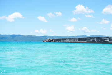 View of ocean around Hatoma Island, Okinawa, Japan
