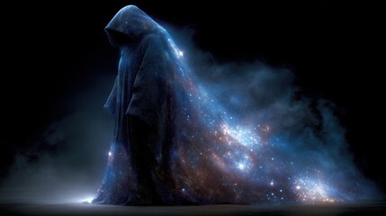 Mystical figure in a starlit robe