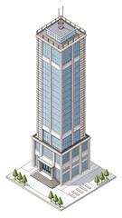 3d render of a building. Isometric view