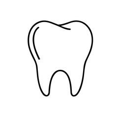 Obraz premium Simple black line drawing of a healthy human tooth.