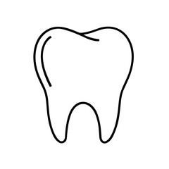 Obraz premium Simple black and white illustration of a healthy molar tooth.