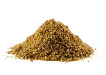 Ground coriander powder on a transparent background. PNG format for culinary and spice enthusiasts.