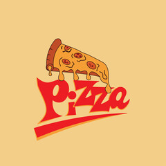 Italian Pizza Vector Logo Template for restaurant, fast food, delivery, trattoria, bistro, catering, logo, icon, design
