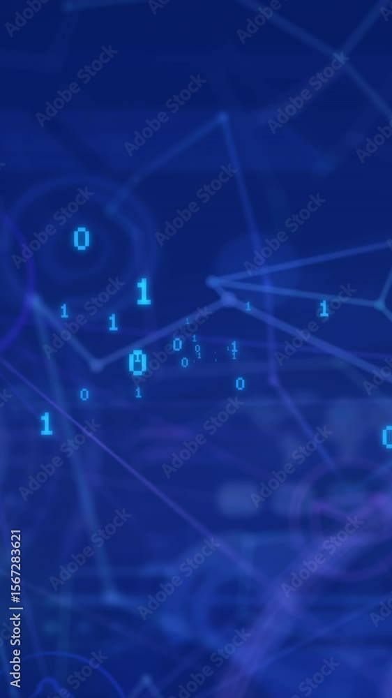 Poster animation of qr code over data processing