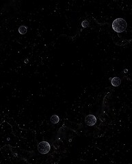 Naklejka premium Abstract background with bubbles and stars, for graphic design and wallpaper