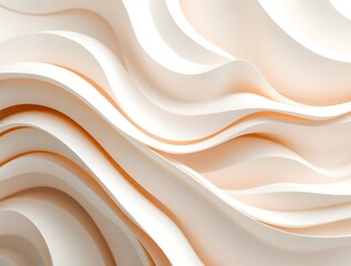 Obraz premium Subtle peach ribbons, layered curves create a harmonious abstract design