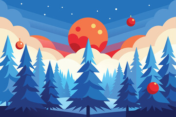 winter landscape with trees and snow