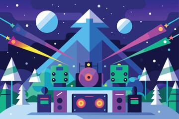 Naklejka premium vector illustration of a christmas background