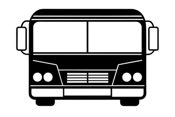 Travel Bus Front View silhouette vector illustration