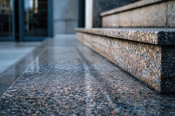 Close up of marble stairs, Ai Generated