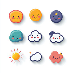 Fototapeta premium weather icons with cute design