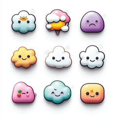 Obraz premium weather icons with cute design