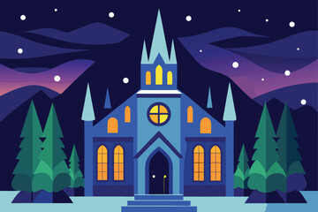 winter landscape with church