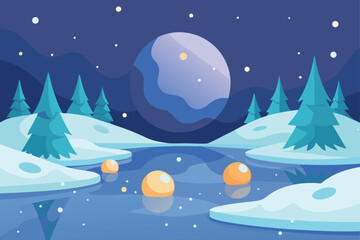 christmas night landscape