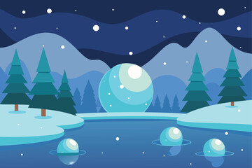 Fototapeta premium winter landscape with snow