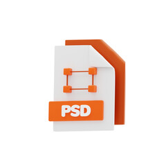 PSD File 3D Icon. File Format Concept