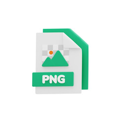 PNG File 3D Icon. File Format Concept