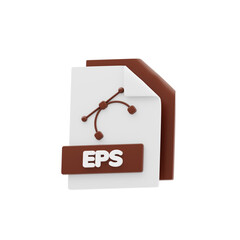 EPS File 3D Icon. File Format Concept