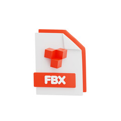 FBX File 3D Icon. File Format Concept