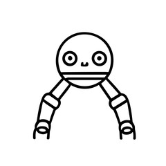 Obraz premium Cute, cartoonish robot design with large eyes and a friendly expression.
