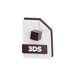 3DS File 3D Icon. File Format Concept
