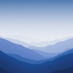 Fototapeta premium Peaceful mountain range landscape illustration