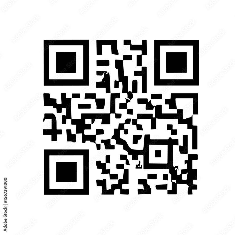 Poster black and white square grid pattern, a qr code.