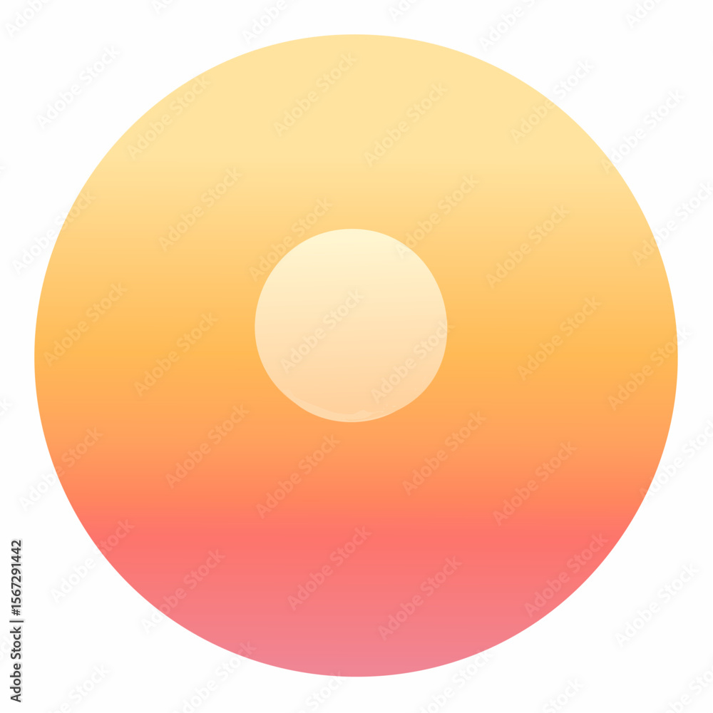 Poster a gradient circular design featuring warm colors and a central light element.